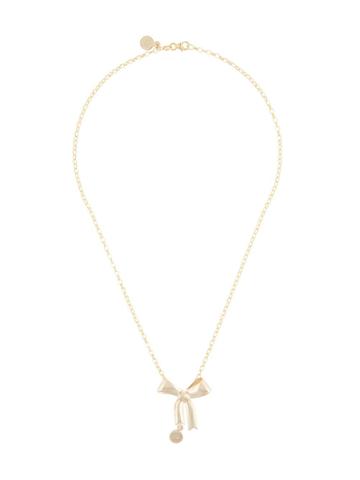 Karen Walker 9kt Gold Bow Pendant Necklace - Metallic