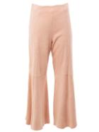 Drome Pleated Cropped Flared Trousers, Women's, Size: Xs, Pink/purple, Goat Skin