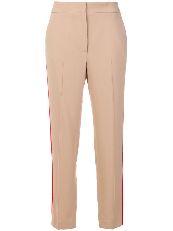 Msgm Striped Side Tailored Trousers - Nude & Neutrals