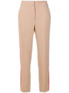 Msgm Striped Side Tailored Trousers - Nude & Neutrals