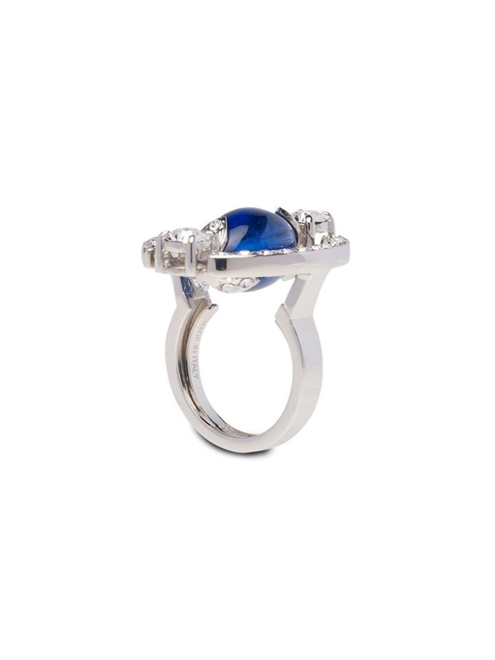 Miu Miu Embellished Bead Ring - Metallic