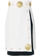 Stefano De Lellis Embellished Asymmetric Skirt - White