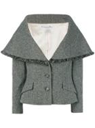 Christian Dior Vintage Cape Collar Tweed Jacket - Grey