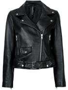 Nobody Denim Biker Leather Jacket - Black