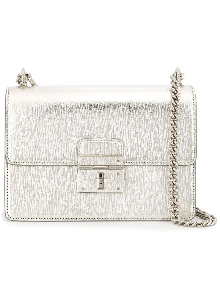 Dolce & Gabbana 'rosalia' Shoulder Bag, Women's, Grey, Calf Leather