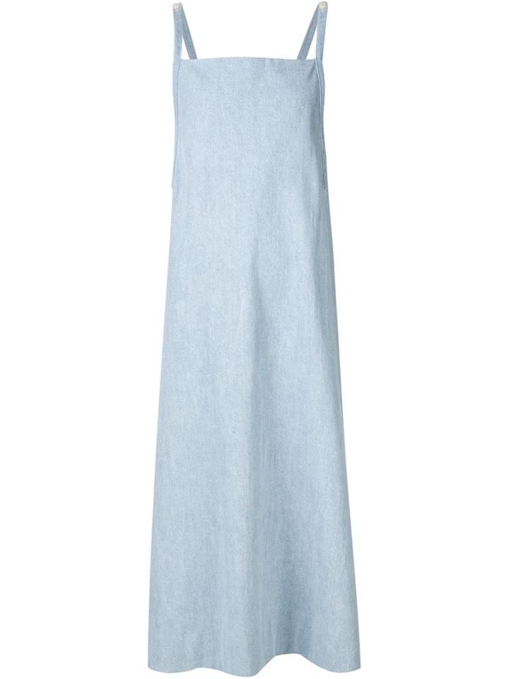 Adam Lippes Long Pinafore Dress, Women's, Size: Small, Blue, Rayon