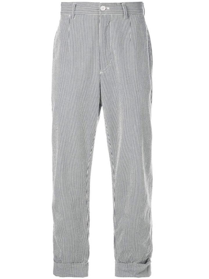 Engineered Garments Striped Tailored Trousers - Blue
