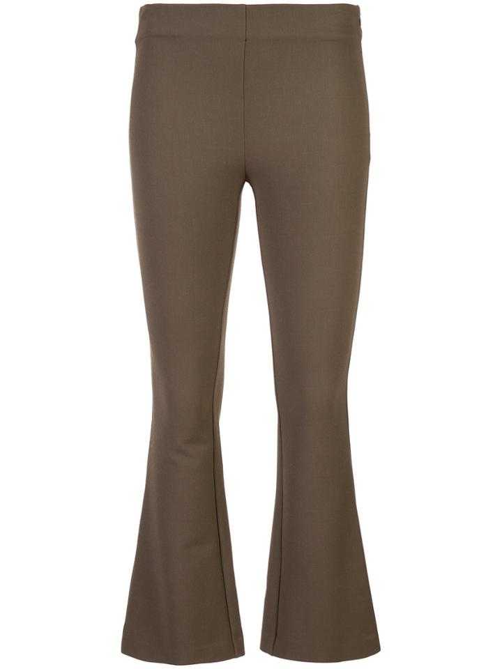 Dusan Fitted Cropped Flared Trousers - Brown