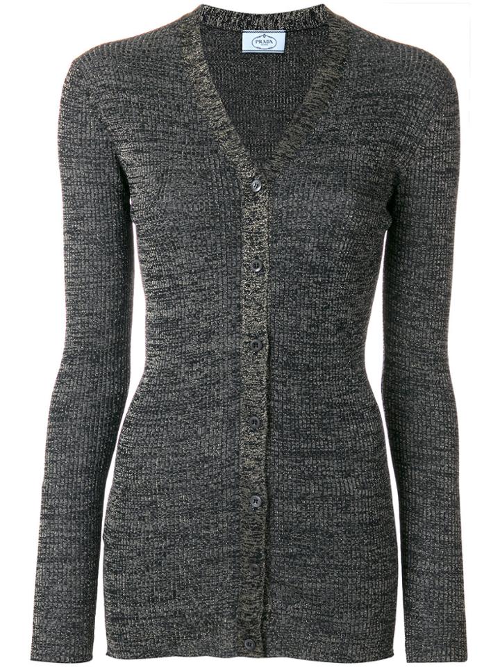 Prada Lurex Cardigan - Black