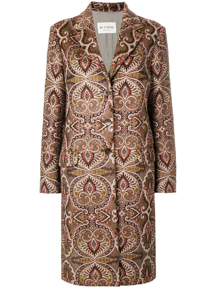 Etro Patterned Cocoon Coat - Neutrals