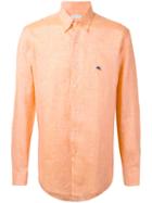 Etro Classic Shirt, Men's, Size: 40, Yellow/orange, Linen/flax