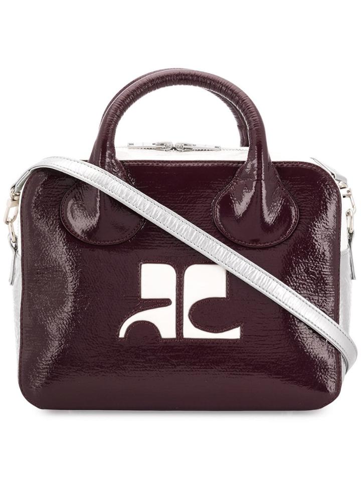 Courrèges Contrast Logo Tote Bag - Red