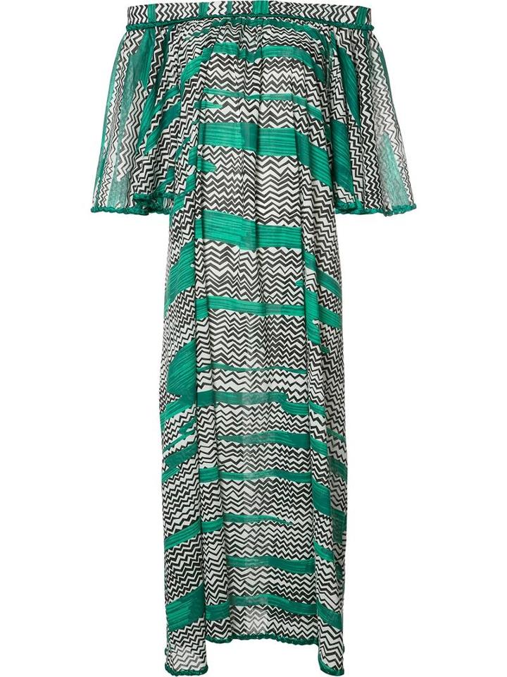 Missoni Long Off-the-shoulder Dress, Women's, Size: 42, Black, Cotton