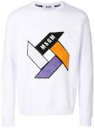 Msgm Geometric Pattern Sweatshirt - White