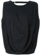 Vivienne Westwood Anglomania Sleeveless Draped Blouse, Women's, Size: S, Black, Cotton