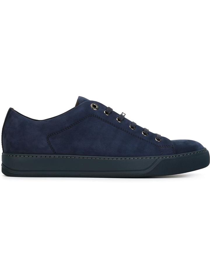 Lanvin Low Sneakers, Men's, Size: 6, Blue, Leather/rubber