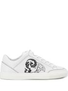 Versace Collection Logo Print Low Top Sneakers - White