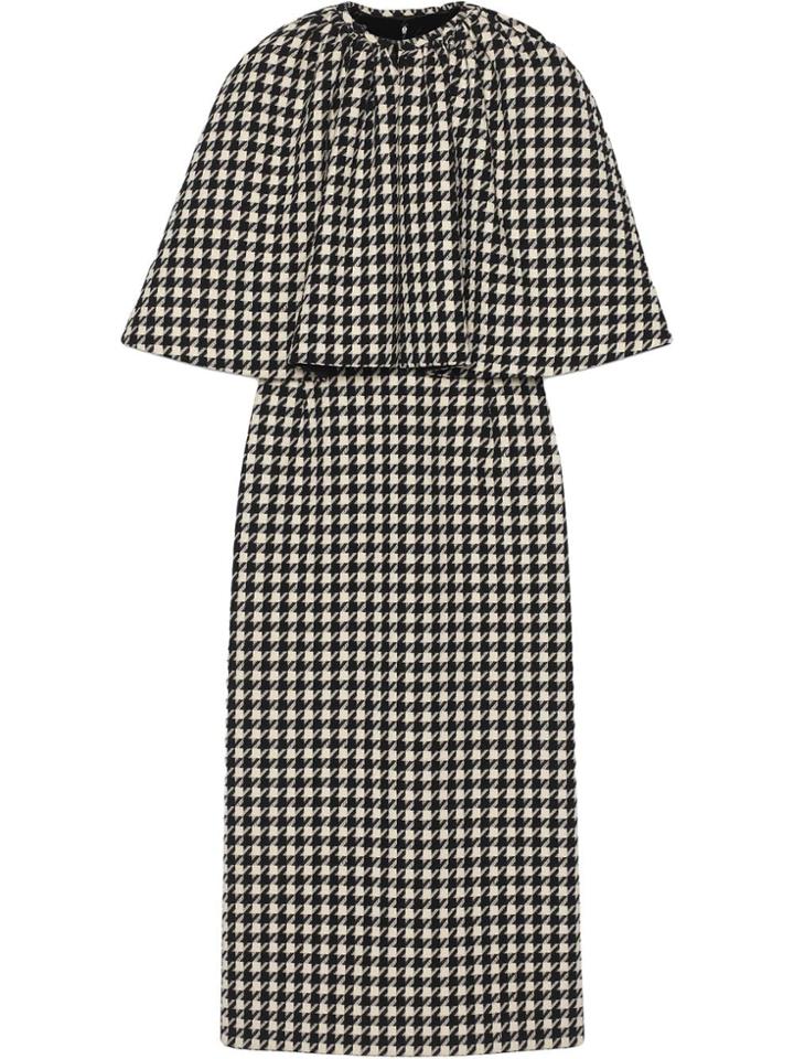 Gucci Houndstooth Cape Dress - Black