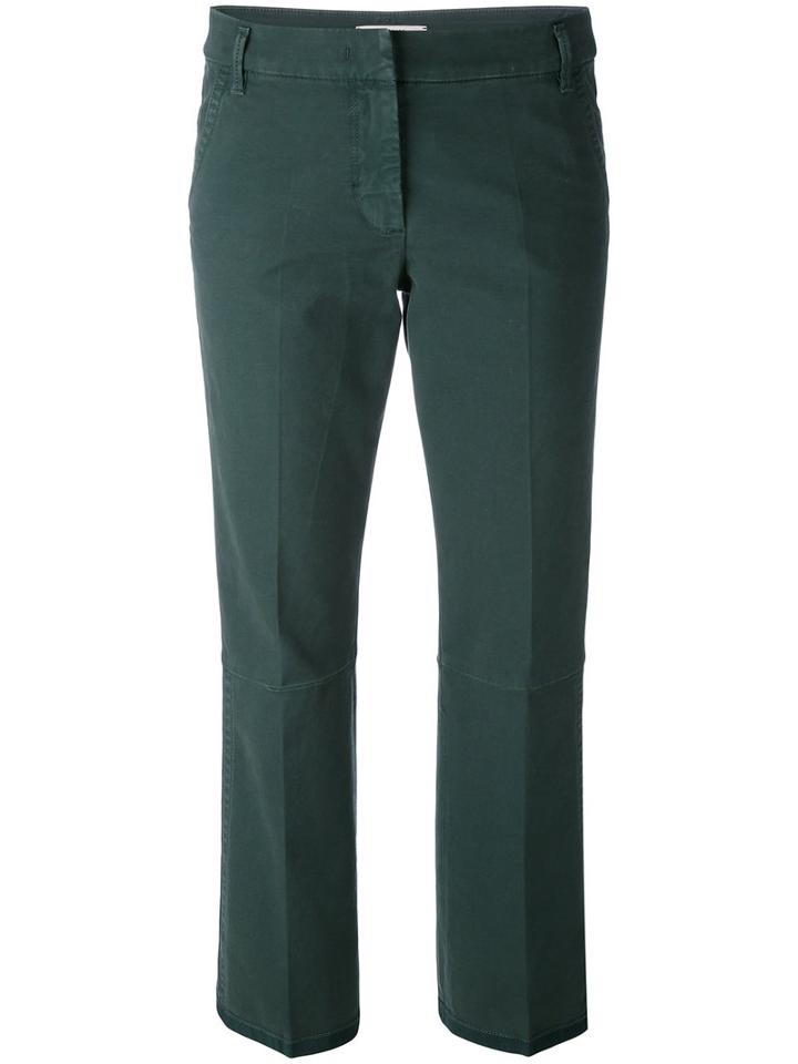 Dorothee Schumacher - Cropped Chino Trousers - Women - Cotton/spandex/elastane - 2, Green, Cotton/spandex/elastane