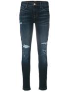 J Brand Mid Rise Destroyed Denim Jeans - Blue