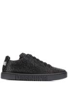 Moschino Crystal Embellished Sneakers - Black