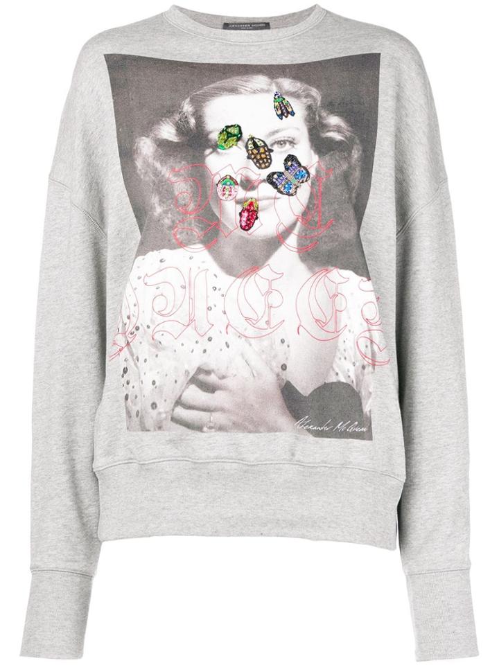 Alexander Mcqueen Embroidered Bug Jumper - Grey