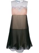 Prada Organza Plissé Shift Dress - Multicolour