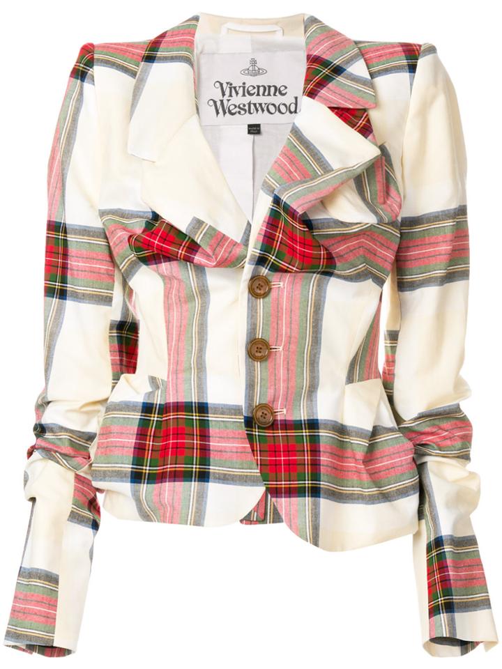 Vivienne Westwood Ruched Tartan Blazer - Multicolour