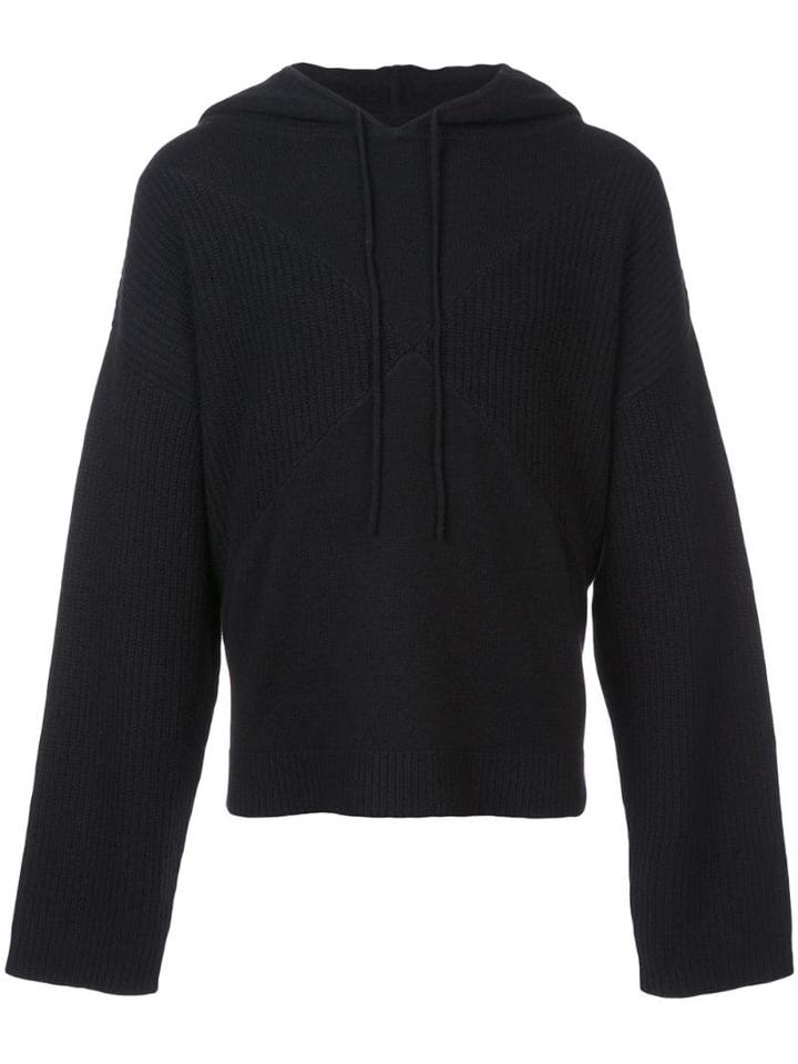 Rta Ribbed Knit Hoodie - Black