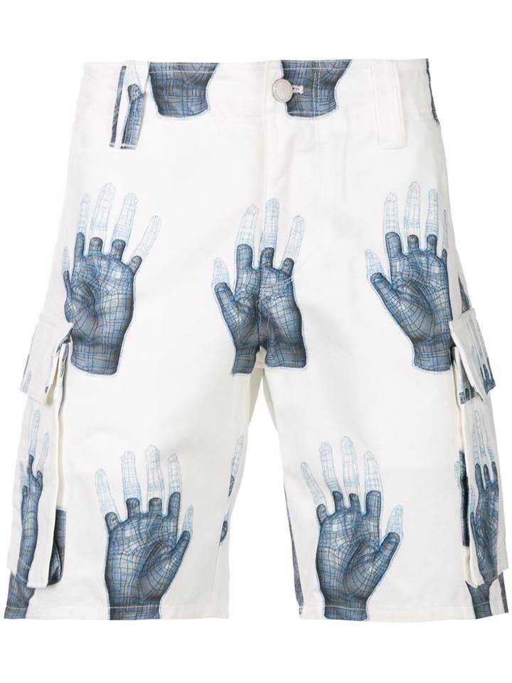 C2h4 Patterned Deck Shorts - White