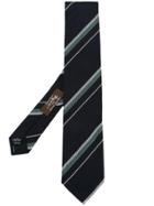 Nicky Striped Pattern Tie - Black