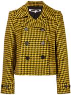 Mcq Alexander Mcqueen Houndstooth Double-breasted Jacket - Yellow &
