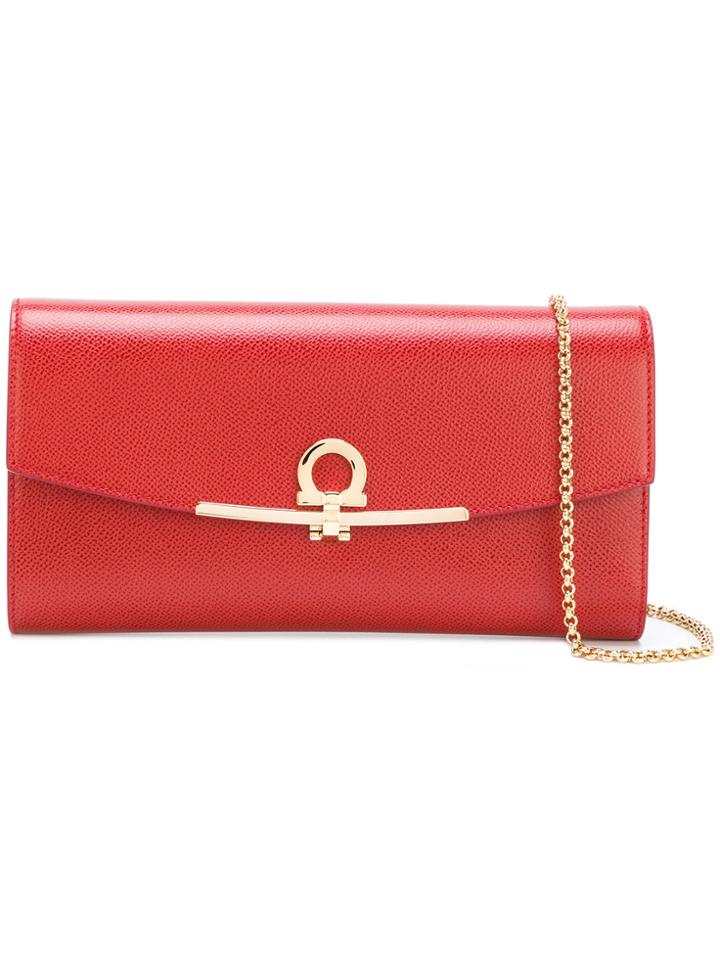 Salvatore Ferragamo Gancio Clutch Bag - Red