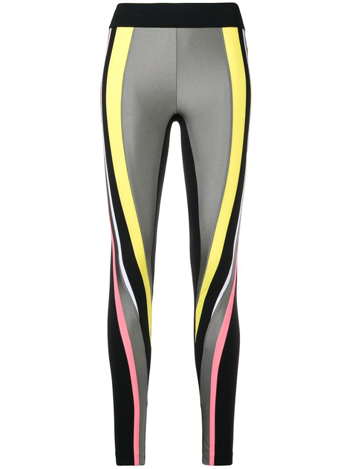 No Ka' Oi Striped Sports Leggings - Grey