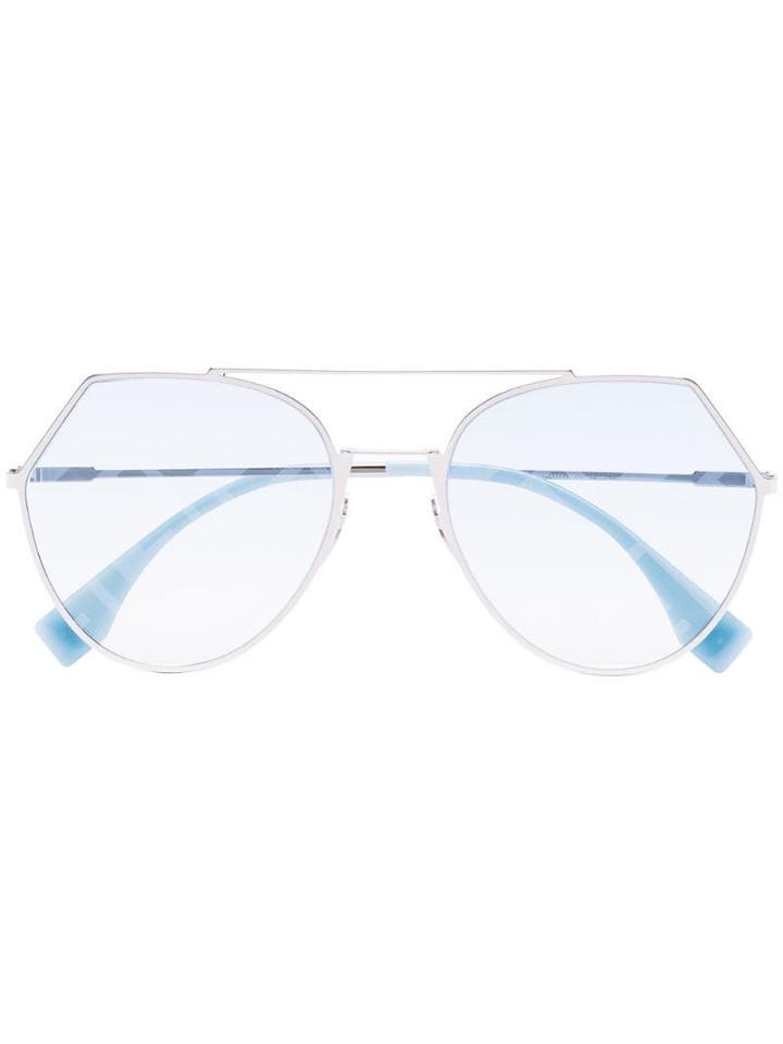 Fendi Eyewear Angular Frame Sunglasses - Blue
