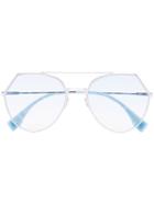 Fendi Eyewear Angular Frame Sunglasses - Blue