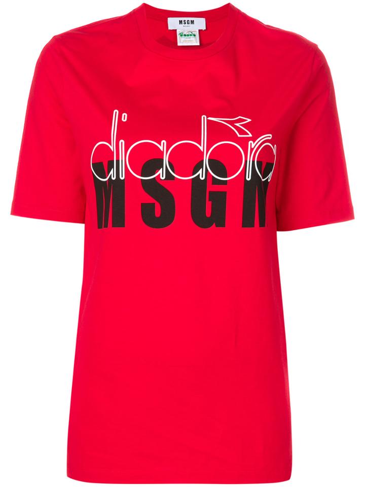 Msgm Msgm X Diadora Branded T-shirt - Red