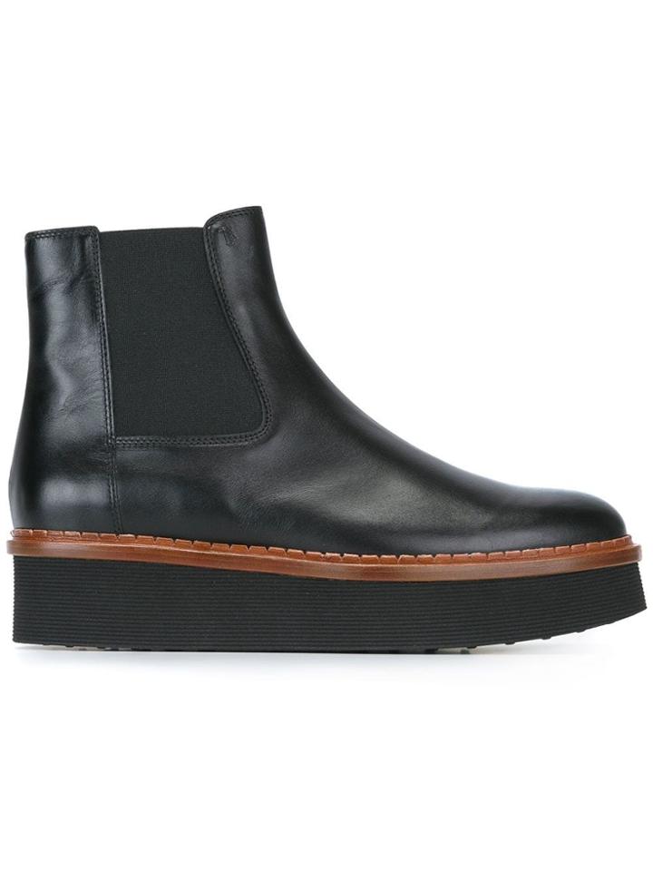Tod's Flatform Ankle Boots - Black