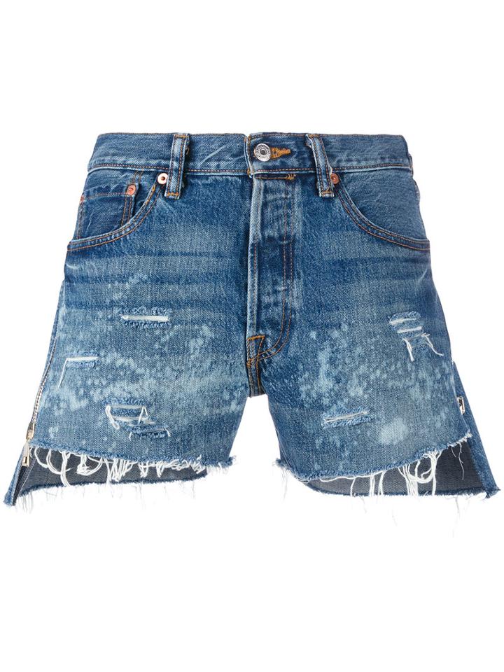 Forte Couture - Distressed Denim Shorts - Women - Cotton - 26, Blue, Cotton