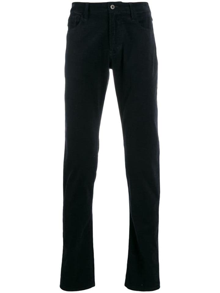 Emporio Armani Flared Mid-rise Trousers - Blue