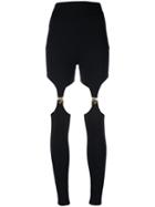 Murmur - Suspender Leggings - Women - Nylon/spandex/elastane/viscose - L, Black, Nylon/spandex/elastane/viscose