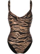 Cynthia Rowley Zebra Sandi Swimsuit - Gold