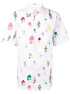 Thom Browne Gnome Print Polo Collar Shirt - White