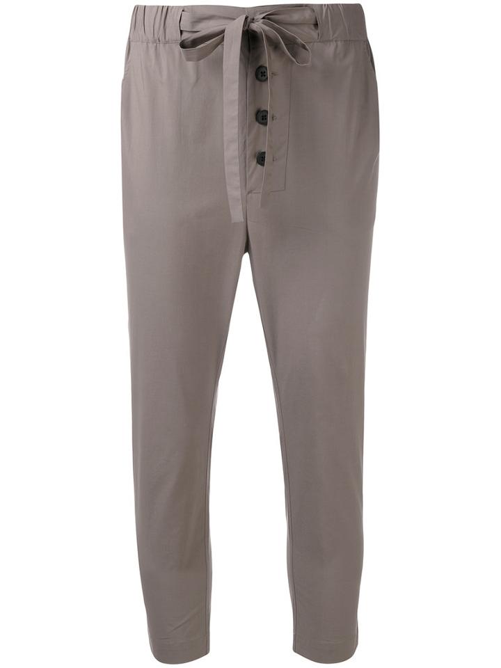 Lareida - Cropped Trousers - Women - Cotton/spandex/elastane - 38, Grey, Cotton/spandex/elastane