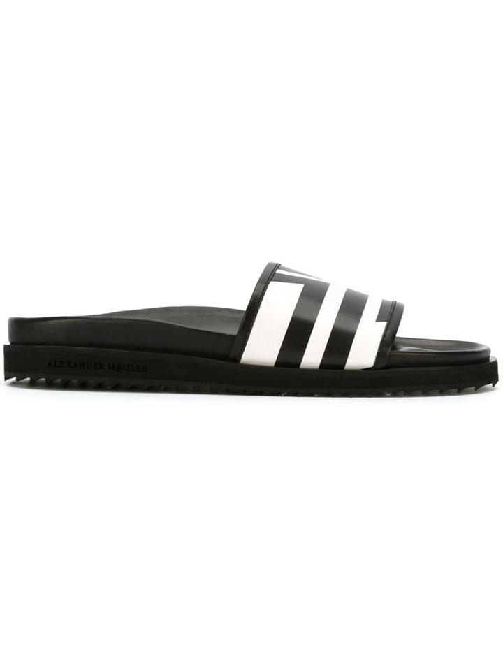 Alexander Mcqueen Striped Sliders