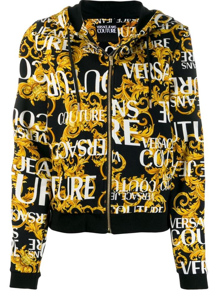 Versace Jeans Couture Logo Print Bomber Jacket - Black