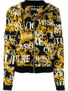 Versace Jeans Couture Logo Print Bomber Jacket - Black
