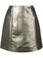 Alexa Chung Metallic Mini Skirt - Gold