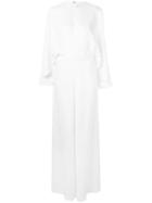 Sara Battaglia Oversized Drape Style Jumpsuit - White