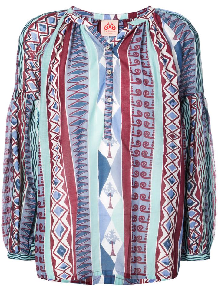 Le Sirenuse Printed Button Up Shirt - Blue